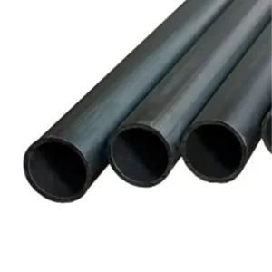 Nombre del producto: Tubo S/C A/C de 4" en CED. 40 tramo de 6 a 6.50 mts Categoría: Perfil Tubular Rectangular Atributos del producto: - Material: PVC o polipropileno (inferido por el acabado negro) - Color: Negro - Tamaño: Diámetro de 4 pulgadas, longitud de 6 a 6.50 metros - Forma: Tubular - Diseño: Liso y uniforme, sin marcas visibles - Componentes: Tubos separados, con extremos abiertos Funcionalidad e uso: - Ideal para aplicaciones de aire acondicionado, conducción de aire frío o caliente. Elementos técnicos: - Conectores: Extremos abiertos para acoplamiento con otros tubos o accesorios. - Instrucciones: No visibles en la imagen, pero se requiere seguimientos de estándares de instalación. Diferenciadores: - Diámetro y longitud específicos para aplicaciones HVAC. - Material resistente a la corrosión y a temperaturas moderadas. Marca: No visible en la imagen.