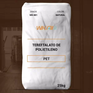 Nombre del producto: PET - MP243 - WANKAI - WK-881 Categoría: Tereftalato de Polietileno Marca: WANKAI Modelo: WK-881 Color: Natural Peso: 25 kg Características técnicas: - Grado: WK-881 - Tipo: Polietileno Tereftalato (PET) para botellas - Aplicaciones: Fabricación de botellas para bebidas carbonatadas, incluyendo cola - Propiedades: Alta claridad óptica, buena barrera frente a oxígeno, dióxido de carbono y humedad, resistencia al agrietamiento durante el transporte Parámetros: - Viscosidad Intrínseca (I.V.): 0.875 dl/g (±0.02) - Contenido de Acetaldehído: 1 ppm (máx) - Color (Valor L): 83 (mín) - Color (Valor B): -0.5 (máx) - Punto de fusión: 243 °C (±2) - Contenido de humedad: 0.4 wt% (máx) Recomendaciones: Secado previo a la procesado para evitar la hidrólisis del resina; condiciones típicas de secado: temperatura del aire de 160-175 °C, tiempo de residencia de 4-6 horas. Funcionalidad: Material diseñado para la producción de envases, cumpliendo con estándares de calidad y características necesarias para su utilización en la fabricación de botellas.