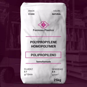 Nombre del producto: Formolene 5143H Categoría: Polipropileno Atributos del producto: - Material: Polipropileno homopolímero - Color: Natural - Tamaño: 25 kg - Fluidez: 2.1 g/10 min - Densidad: 0.9 g/cm³ - Uso: Termoformado Características destacadas: - Diseñado para aplicaciones de extrusión de láminas y termoformado - Buena claridad con un balance de rigidez y resistencia al impacto Diferenciadores técnicos: - Ventana amplia de formación - Rápido tiempo de preparación Cumple con las regulaciones de la FDA para contacto directo con alimentos. Libre de contenido de origen animal. Marca: Formosa Plastics