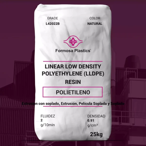 Nombre del producto: Formolene® L42022B Marca: Formosa Plastics Categoría: Polietileno Color: Natural Peso: 25 kg Descripción: Resina de polietileno de baja densidad lineal (LLDPE) para aplicaciones de extrusión de película. Propiedades físico-químicas: - Densidad: 0.91 g/cm³ - Fluidez: 2 g/10 min Aplicaciones sugeridas: - Extrusión con soplado - Película soplada y estirada Diferenciadores técnicos: - Diseño adecuado para filmación gracias a su alta resistencia y durabilidad en aplicaciones industriales. - Cumple con los requisitos de la FDA para uso seguro en contacto directo con alimentos. Instrucciones adicionales: Las propiedades pueden variar dependiendo de las condiciones operativas y paquetes de aditivos utilizados.