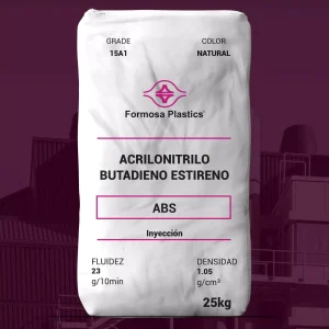 Nombre del producto: ABS - MFI23 - FORMOSA - AG-15A1 Categoría: Acrilonitrilo Butadieno Estireno Atributos del producto: - Material: Acrilonitrilo Butadieno Estireno (ABS) - Color: Natural - Tamaño: 25 kg - Grado: 15A1 Información técnica: - Fluidez: 23 g/10min - Densidad: 1.05 g/cm³ Uso y funcionalidad: Utilizado para moldeo por inyección. Marca: Formosa Plastics Diferenciadores técnicos: - Producto indicado para procesos de inyección.