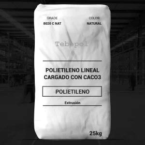 Nombre del producto: PE - COMPUESTO - MFI VARIA - TEBEPOL - TEBEPOL 8020 C NAT Categoría: Polietileno Marca: Tebepol Color: Natural Peso: 25 kg Aplicación: Extrusión Descripción del producto: - Polietileno lineal cargado con CaCO3 - Especialmente diseñado para la producción de película Propiedades técnicas: - Contenido de CaCO3: 82% - Acondicionamiento y condiciones de prueba: controladas a 23 ± 2°C y 50 ± 5% de humedad relativa - Valores típicos de análisis no representan especificación del producto Información de contacto del fabricante: - Resinas TB, S.A. de C.V. - Dirección: Cerrada Retorno Cerro Acasulco No 7, Col. Barrio Oxtopulco, Del. Coyoacán, México, 04318, D.F. - Teléfono: +52 (55) 56.60.77.25 Este producto es ideal para aplicaciones en la industria de plásticos, particularmente en procesos de extrusión.