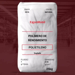 Nombre del producto: PE-H 2010 Categoría: Polietileno Marca: ExxonMobil Color: Natural Cantidad: 25 kg Fluidez: 1 g/10 min Densidad: 0.92 g/cm³ Descripción: Resina de polietileno diseñada para aplicaciones que requieren un equilibrio entre procesamiento y propiedades de película. Ideal para industrias que producen películas agrícolas, embalajes de alimentos, y bolsas pesadas, entre otros. Usos recomendados: - Películas agrícolas - Películas estiradas - Embalajes de alimentos - Bolsas pesadas Características técnicas: - Tipo de polímero: Copolímero de etileno 1-hexeno - Presentación: Pellet - Aplicaciones específicas: Laminación, película retráctil, envases termosellados Diferenciadores: - Propiedades mecánicas: Alta resistencia a la tensión y al impacto. - Estabilidad térmica garantizada. - Tratamiento para evitar el uso de aditivos perjudiciales. Fecha de revisión: 01/09/2018