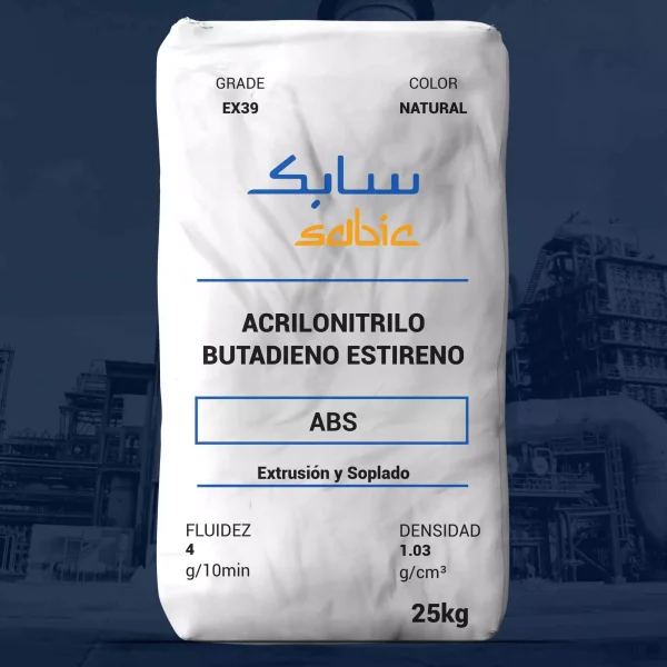 Nombre del producto: ABS - MFI4 - SABIC - EX39 Marca: SABIC Categoría: Acrilonitrilo Butadieno Estireno Color: Natural Peso: 25 kg Fluidez: 4 g/10min Densidad: 1.03 g/cm³ Usos: - Aplicaciones en construcción - Aplicaciones eléctricas y electrónicas - Aplicaciones de iluminación - Aplicaciones militares y de defensa - Aplicaciones ópticas - Gestión del agua Disponibilidad: - América Latina - América del Norte Características técnicas: - Material comercial: Activo - Estado del producto: UL Yellow Card E121562-220681 Métodos de prueba: - Densidad: ASTM D792 - Fluidez: ISO 1133 Aplicaciones de procesamiento: - Extrusión de láminas y moldeo por soplado Notas de procesamiento: - Temperatura de secado: 90 a 95 °C - Tiempo de secado: 2 a 4 horas Este producto se utiliza principalmente en aplicaciones que requieren alta resistencia y durabilidad.