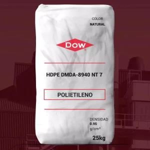 Nombre del producto: HDPE DMDA-8940 NT 7 Categoría: Polietileno Marca: Dow Color: Natural Tamaño: 25 kg Densidad: 0.95 g/cm³ Características destacadas: - Polietileno de alta densidad (HDPE) - Ideal para aplicaciones de moldeo por inyección - Utilizado en productos como utensilios para el hogar, juguetes y envases de alimentos Uso y funcionalidad: - Diseñado para proporcionar un equilibrio entre resistencia, resistencia a grietas por tensión y procesabilidad. Diferenciadores técnicos: - Densidad nominal de 0.95 g/cm³ - Proceso de producción UNIPOL™ Instrucciones y etiquetas visibles: - Las propiedades y especificaciones se deben confirmar mediante pruebas propias. - Consultar regulaciones para detalles completos.