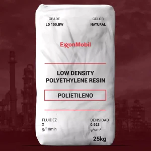 Nombre del producto: PE - LDPE - MFI2 - EXXONMOBIL - LD 100.BW Categoría: Polietileno Marca: ExxonMobil Características del producto: - Color: Natural - Fluidez: 2 g/10 min - Densidad: 0.923 g/cm³ - Presentación: Bolsa de 25 kg Propiedades técnicas relevantes: - Grado: LD 100.BW - Resina de Polietileno de Baja Densidad (LDPE) - Balance óptimo de propiedades ópticas y mecánicas Aplicaciones: - Compañero de mezcla - Películas de fundición - Compuesto - Espumas - Embalaje tipo Form Fill And Seal - Películas para congelador - Películas de laminación - Películas de encogimiento ligero - Forros - Bolsas para correo - Bolsas para productos - Bolsas de compra - Embalaje textil - Moldeo de tamaño mediano y resistente Información adicional: - Contactar a un representante de servicio al cliente de ExxonMobil para consultas sobre cumplimiento en aplicaciones de contacto con alimentos. - Este producto no está destinado a aplicaciones médicas. Fecha de revisión: 06/17/2020
