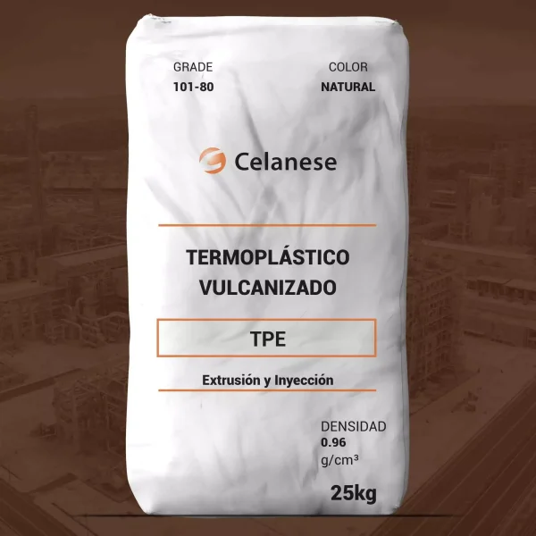 Nombre del producto: SANTOPRENE™ TPV-101-80 Marca: Celanese Categoría: Elastómero Termoplástico (TPE) Descripción del producto: Material termoplástico vulcanizado, versátil, negro, adecuado para varias aplicaciones. Color: Natural Forma de entrega: Bolsa de 25 kg Densidad: 0.96 g/cm³ Características del producto: - Aplicaciones: Automotriz (ductos de inducción de aire, gomas, clips, juntas), componentes electrónicos, sellos y empaques industriales. - Propiedades físicas y mecánicas adecuadas para procesos de moldeo por inyección, extrusión y más. - Resistencia química y a detergentes. - Dureza: 87 Shore A. Detalles de procesamiento: - Temperaturas de secado: 82°C, tiempo: 3 horas. - Temperaturas durante la inyección: 177°C a 232°C. - Procesamiento compatible con gran variedad de técnicas (extrusión, moldeo, etc.). Clasificaciones: UL QMFZ2, UL QMFZ8, UL QMTT2. Número de archivo UL: E80017, E86313. Consideraciones adicionales: - Incompatible con acetal y PVC. - Recomendaciones específicas para el manejo y la seguridad en su uso. Este resumen maximiza la extracción de datos útiles y relevantes para la comercialización del producto.