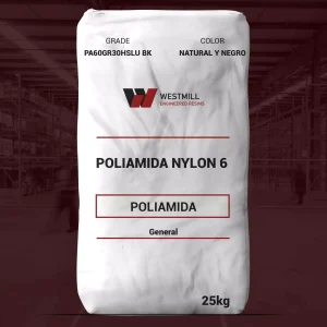 Nombre del producto: PA60GR30HSLU BK Marca: WESTMILL Categoría: Poliamida Color: Natural y Negro Peso: 25 kg **Características técnicas:** - Tipo: Nylon 6 - Composición: 30% Material Reforzado con Vidrio **Propiedades mecánicas:** - Resistencia a la tracción: 144.8 Mpa (21,000 psi) - Alargamiento a la ruptura: 3-5% - Módulo de flexión: 7586 Mpa (1,100,000 psi) - Impacto Izod: 80 J/m (1.5 ft lb/in) **Propiedades térmicas:** - Temperatura de deflexión: 200 °C (392 °F) a 1.8 Mpa (264 psi) - Punto de fusión: 215 °C (420 °F) **Otras propiedades:** - Gravedad específica: 1.36 **Instrucciones:** Valores medidos a 23 °C (73 °F). La información se basa en el fabricante y no garantiza un análisis específico para un lote determinado.