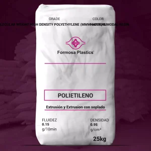 Nombre del producto: Formolene® E922 Categoría: Polietileno Marca: Formosa Plastics Descripción del producto: - Tipo: Polietileno de alta densidad de peso molecular medio (MMW-HDPE), resina bimodal. - Aplicaciones: Diseñado para aplicaciones de extrusión de películas, como bolsas de compras, forros de botes de basura y películas delgadas para aplicaciones de laminado. Características técnicas: - Fluidez (Melt Index): 0.15 g/10 min (ASTM D1238) - Densidad: 0.95 g/cm³ (ASTM D1505) - Punto de fusión: 132 °C (DSC) Propiedades de la película E922: - Resistencia al impacto Dart Drop: 190 g/mil (D1709) - Resistencia al desgarro Elmendorf: 16/200 g/mil (D1922) - Resistencia a la tracción al romper: 8300/5900 psi (D882) - Alargamiento a la rotura: 300/540% (D882) - Módulo de secante al 1%: 84,000/145,000 psi (D882) Peso del producto: 25 kg Cumple con los requisitos de la FDA para contacto directo con alimentos según 21 CFR 177.1520.