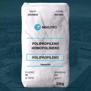 Nombre del producto: AXLENE 20 Marca: INDELPRO Categoría: Polipropileno Color: Natural Capacidad: 25 kg Características: - Tipo: Homopolímero de polipropileno - Fluidez (MFR): 20 g/10 min - Densidad: 0.9 g/cm³ - Aplicaciones: Inyección para recipientes, utensilios, etc. Usos y funcionalidades: - Alta rigidez - Buena estabilidad en el proceso - Utensilios caseros - Contenedores Advertencias de seguridad: - Usar protección para piel y ojos - Almacenar alejado de fuentes de ignición y bajo condiciones adecuadas de temperatura y humedad Información complementaria: - Cumple con FDA bajo 21 CFR 177.1520 - Fabricado en México Este producto no debe de ser utilizado en aplicaciones médicas, dispositivos médicos clase III, o en contacto directo con ingredientes farmacéuticos activos sin autorización previa.
