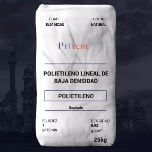 Nombre del producto: PE - LLDPE - MFI1 - PRIXENE - EL010E20S Marca: Prixene Categoría: Polietileno Color: Natural Tamaño: 25 kg Forma: Pellets Descripción del producto: El EL010E20S es una resina de Polietileno Lineal de Baja Densidad con excelente balance entre propiedades de procesamiento y película. Aplicaciones: - Película estirable - Bolsas de trabajo pesado - Empaque de alimentos - Sacos industriales - Bolsas para hielo y alimentos refrigerados Características: - Excelente procesabilidad - Buena tenacidad - Baja densidad (0.92 g/cm³) - Alta resistencia - Buen termo-sellado Propiedades generales: - Fluidez: 1 g/10 min - Densidad: 0.92 g/cm³ Especificaciones técnicas (valor típico): - Fuerza de Tensión MD (Yield): 1,400 psi (9.70 MPa) - Fuerza de Tensión MD (Break): 8,800 psi (60.70 MPa) - Elongación máxima MD: 540% - Módulo Secante - 1% Secant MD: 29,000 psi (200 MPa) - Resistencia al impacto por dardo: 200 g - Brillo (45°, película soplo): 65 - Nebulosidad: 7.6% Regulación: Cumple con la regulación FDA título 21.CFR177.1520 (.c) 3.2a Observaciones: La información es suministrada de buena fe y no constituye garantía. Solo los valores en el certificado de calidad son garantizados.
