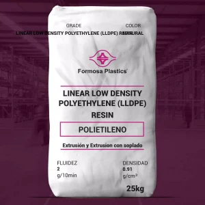 Nombre del producto: Formolene L62022B Marca: Formosa Plastics Categoría: Polietileno Propiedades Físicas Nominales: - Tipo de material: Polietileno de Baja Densidad Lineal (LLDPE) - Color: Natural - Fluidez: 2 g/10min - Densidad: 0.91 g/cm³ - Capacidad del envase: 25 kg Aplicaciones Sugeridas: - Extrusión y filmación de estiramiento (capa central) Información Adicional: - Fabricación mediante tecnología de fase gaseosa. - Cumple con las regulaciones de la FDA para contacto directo con alimentos. Características: - Diseño para aplicaciones de film estirable multilaminado. - Propiedades de film medidas en film de 20 micrones extruido a 1,000 ft/min. Evidencias Visuales: - Bolsa de 25 kg con información clara sobre tipo de material y propiedades. Elementos diferenciadores: - Adaptación para la extrusión y el uso seguro en contacto con alimentos.