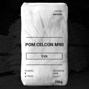 Nombre del producto: POM CELCON M90 Categoría: Etileno Acetato de Vinilo Color: Natural Fluidez: 8 g/10 min Densidad: 1410 g/cm³ Peso: 25 kg Detalles del producto: - Material: Celcon M90 (POM) - Usos comunes: Procesamiento mediante inyección y extrusión. - Formato de entrega: Pellets Diferenciadores técnicos: - Propiedades de fluidez y densidad que afectan el proceso de moldeado. - Adecuado para aplicaciones que requieren un material con buena resistencia y rendimiento. Información adicional: - El producto no requiere secado previo, pero la humedad excesiva puede causar defectos. - Recomendar condiciones de almacenamiento controladas para mantener la calidad del material.