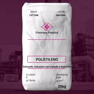 Nombre del producto: Formolene FORMAX® L91720B Categoría: Polietileno Marca: Formosa Plastics Atributos del producto: - Color: Natural - Tamaño del envase: 25 kg - Fluidosidad: 2 g/10 min - Densidad: 0.91 g/cm³ Usos sugeridos: - Extrusión - Extrusión con soplado - Inyección Detalles técnicos: - Tipo de material: Polietileno de baja densidad lineal - Aplicaciones: Embalaje industrial, liners industriales, embalaje de alimentos, películas estirables, bolsas de desperdicio de consumo - Cumple con requisitos de la FDA para contacto con alimentos Propiedades adicionales: - Resistencia al impacto y al desgarro - Buenas propiedades ópticas Nota: Las propiedades pueden variar según las condiciones operativas y los aditivos utilizados.