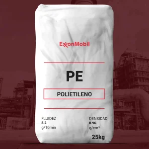 Nombre del producto: PE - HDPE - MFI8.2 - EXXONMOBIL - HD 6908 SERIES Categoría: Polietileno Marca: ExxonMobil Características del producto: - **Material**: Polietileno (HDPE) - **Densidad**: 0.96 g/cm³ - **Fluidez (Melt Index)**: 8.2 g/10 min - **Peso del envase**: 25 kg Detalles técnicos: - **Uso**: Artículos que requieren alta rigidez, como cajas, palets y empaques para llenado en caliente. - **Aplicaciones**: Crates, pallets, totes, artículos de manejo de materiales, artículos de espuma estructural. Información adicional: - **Antioxidantes**: Presente. - **Estabilizador UV**: Presente. - **Temperatura de fusión**: 275 °F (135 °C) - **Resistencia al impacto (Notched Izod)**: 0.89 ft·lb/in (47 J/m) a -40°F (-40°C) Legales: - No destinado para aplicaciones médicas. - Consultar con el representante de servicio al cliente de ExxonMobil para cumplimiento en aplicaciones de contacto alimentario (e.g. FDA, UE). Fecha de revisión: 03/13/2015