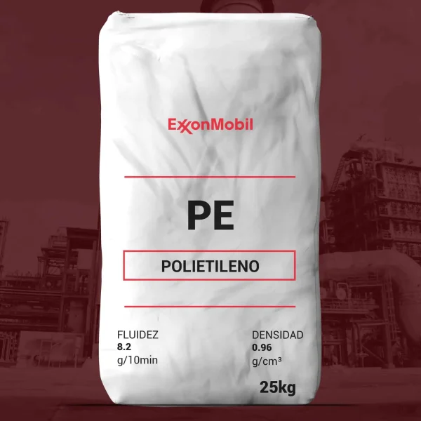 Nombre del producto: PE - HDPE - MFI8.2 - EXXONMOBIL - HD 6908 SERIES Categoría: Polietileno Marca: ExxonMobil Características del producto: - **Material**: Polietileno (HDPE) - **Densidad**: 0.96 g/cm³ - **Fluidez (Melt Index)**: 8.2 g/10 min - **Peso del envase**: 25 kg Detalles técnicos: - **Uso**: Artículos que requieren alta rigidez, como cajas, palets y empaques para llenado en caliente. - **Aplicaciones**: Crates, pallets, totes, artículos de manejo de materiales, artículos de espuma estructural. Información adicional: - **Antioxidantes**: Presente. - **Estabilizador UV**: Presente. - **Temperatura de fusión**: 275 °F (135 °C) - **Resistencia al impacto (Notched Izod)**: 0.89 ft·lb/in (47 J/m) a -40°F (-40°C) Legales: - No destinado para aplicaciones médicas. - Consultar con el representante de servicio al cliente de ExxonMobil para cumplimiento en aplicaciones de contacto alimentario (e.g. FDA, UE). Fecha de revisión: 03/13/2015