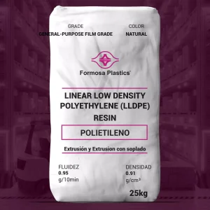 Nombre del producto: Formolene® L42009H Categoría: Polietileno Marca: Formosa Plastics Tipo de polietileno: Linear Low Density Polyethylene (LLDPE) Información del producto: - Grado: General-purpose film grade - Color: Natural - Fluidez: 0.95 g/10 min - Densidad: 0.91 g/cm³ - Peso: 25 kg Aplicaciones sugeridas: - Mezclas de resina - Forros industriales - Embalaje industrial - Bolsas para prendas - Co-extrusión Propiedades físicas nominales: - Densidad: 0.919 g/cc - Índice de fusión: 0.95 g/10 min - Impacto de Dart: 135 g/mil - Resistencia a la tracción: 5,100 psi (MD) / 4,130 psi (TD) - Alargamiento: 690% (MD) / 920% (TD) - Brillo a 45°: 42 - Transparencia: 18% Nota: Propiedades basadas en película soplada de 25 micrones con una relación de aumento de 2.5:1. Las propiedades finales pueden variar según las condiciones de operación y paquetes de aditivos.
