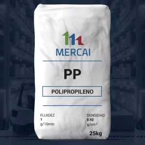 Nombre del producto: PP - COPP - MFI1 - MERCAI - POLIPROPILENO COPOLIMERO PRIME Categoría: Polipropileno Atributos del producto: - Material: Polipropileno - Fluidez: 1 g/10min - Densidad: 0.92 g/cm³ - Peso: 25 kg Características y detalles adicionales: - Marca: MERCAI - Textura: Granulada (inferido de la imagen) - Color: Blanco (inferido de la imagen) Uso y funcionalidad: - Aplicaciones en plásticos y productos derivados del polipropileno. - Ideal para procesos de moldeado y fabricación de diversos artículos. Diferenciadores técnicos: - Tipo de polipropileno: Copolímero Transcripción de texto visible: - "PP" - "POLIPROPILENO" - "FLUIDEZ 1 g/10min" - "DENSIDAD 0.92 g/cm³" - "25kg" - "MERCAI"