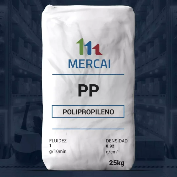 Nombre del producto: PP - COPP - MFI1 - MERCAI - POLIPROPILENO COPOLIMERO PRIME Categoría: Polipropileno Atributos del producto: - Material: Polipropileno - Fluidez: 1 g/10min - Densidad: 0.92 g/cm³ - Peso: 25 kg Características y detalles adicionales: - Marca: MERCAI - Textura: Granulada (inferido de la imagen) - Color: Blanco (inferido de la imagen) Uso y funcionalidad: - Aplicaciones en plásticos y productos derivados del polipropileno. - Ideal para procesos de moldeado y fabricación de diversos artículos. Diferenciadores técnicos: - Tipo de polipropileno: Copolímero Transcripción de texto visible: - "PP" - "POLIPROPILENO" - "FLUIDEZ 1 g/10min" - "DENSIDAD 0.92 g/cm³" - "25kg" - "MERCAI"