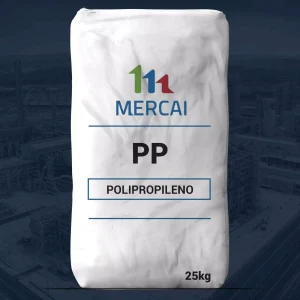 Nombre del producto: PP - COPP - MFI2-4 - MERCAI - FUERA DE GRADO Categoría: Polipropileno Atributos del producto: - Material: Polipropileno - Marca: MERCAI - Peso: 25 kg Detalles visuales: - Color: Blanco - Diseño: Bolsa sellada Funcionalidad: - Uso: Material plástico para diversas aplicaciones industriales y comerciales. Diferenciadores técnicos: - Tipos de polipropileno: PP - COPP - MFI2-4 Texto visible: - "PP" - "POLIPROPILENO" - "25kg"