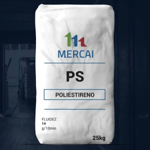 Nombre del producto: PS - GPPS - MFI4 - MERCAI Categoría: Poliestireno Atributos del producto: - Material: Poliestireno - Color: Blanco - Tamaño: 25 kg - Fluidez: 14 g/10 min - Marca: MERCAI Detalles técnicos: - Información destacable en el empaque: "FLUIDEZ 14 g/10min" - Contenido: 25 kg Funcionalidad: - Utilizado en aplicaciones de poliestireno, ideal para fabricación de productos plásticos. Diferenciadores: - Alta fluidez, adecuada para procesos de moldeo. No se observan elementos adicionales como conectores, botones o características únicas en la imagen.