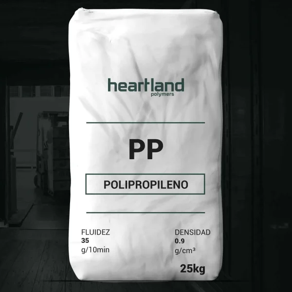 Nombre del producto: PP- HoPP MFI 35 Non woven - Heartland H5235G Categoría: Polipropileno Marca: Heartland Polymers Atributos del producto: - Material: Polipropileno - Fluidez: 35 g/10min - Densidad: 0.9 g/cm³ - Peso del paquete: 25 kg Funcionalidad e información adicional: - Utilización para aplicaciones de tipo no tejido. - Ideal para industrias que utilizan polipropileno en diversas formas de fabricación. Características destacadas: - Empaque que indica claramente el tipo de material. - Información técnica sobre la fluidez y densidad, crucial para el uso en procesos de manufactura.
