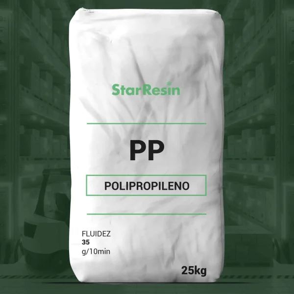 Nombre del producto: PP - HoPP - MFI 35 - Marcopolo Categoría: Polipropileno Atributos del producto: - Material: Polipropileno - Capacidad: 25 kg - Fluidez: 35 g/10 min Detalles visibles: - Marca: StarResin Diferenciadores técnicos: - Indicador de fluidez (MFI) de 35 g/10 min Funcionalidad: El polipropileno se utiliza comúnmente en aplicaciones industriales y de fabricación, ofreciendo propiedades de resistencia y versatilidad. Uso: Adecuado para moldeo por inyección, extrusión y otras técnicas de producción en la industria plástica.