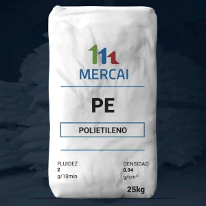 Nombre del producto: PE - HDPE - MFI2 - MERCAI - MERCAI PULVERIZADO (NATURAL) Categoría: Polietileno Atributos del producto: - Material: Polietileno (PE) - Color: Natural (blanco) - Tamaño: 25 kg - Fluidez: 2 g/10min - Densidad: 0.94 g/cm³ Componentes y detalles técnicos: - Marca: MERCAI - Características adicionales: Producto en forma pulverizada Funcionalidad: - Utilizado en aplicaciones que requieren polietileno con características específicas de fluidez y densidad. Transcripción de texto visible: - MERCAI - PE - POLIETILENO - FLUIDEZ 2 g/10min - DENSIDAD 0.94 g/cm³ - 25 kg