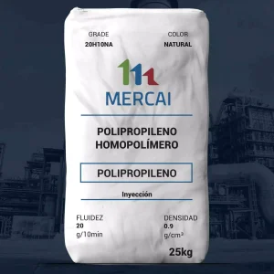 Nombre del producto: PP - HOPP - MFI20 - MERCAI - 20H10NA Categoría: Polipropileno Marca: MERCAI Características: - Tipo: Homopolímero - Color: Natural - Fluidez: 20 g/10 min - Densidad: 0.9 g/cm³ Recomendado para: - Inyección en aplicaciones generales, especialmente en electrodomésticos y cierres. Presentación: - Peso: 25 kg Diferenciadores técnicos: - Alta tasa de flujo de fusión - Buena rigidez/impacto balanceado - Adicionales nucleantes y antistáticos Limitaciones: - No adecuado para aplicaciones médicas sin validación del fabricante. - Cumplimiento de normativas aplicables debe ser verificado por el cliente. Instrucciones adicionales: - Se sugiere mantener actualizado el conocimiento sobre las especificaciones del producto a través de los canales de atención al cliente.