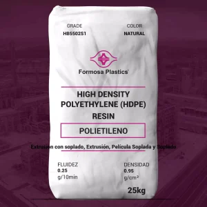 Nombre del producto: Formolene® HB5502S1 Categoría: Polietileno Marca: Formosa Plastics Características del producto: - Material: Polietileno de alta densidad (HDPE) - Color: Natural - Presentación: Bolsa de 25 kg Propiedades nominales: - Densidad: 0.95 g/cm³ - Fluidez: 0.25 g/10 min Aplicaciones sugeridas: - Extrusión - Moldeo por soplado - Películas sopladas Uso y funcionalidad: Este producto está diseñado para aplicaciones que requieren propiedades excepcionales de rigidez y resistencia a la fisuración ambiental. Adecuado para aplicaciones industriales, carcasas automotrices y tanques. Diferenciadores técnicos: - Cumple con los requisitos de la FDA según 21 CFR 177.1520 para contacto directo con alimentos. - Alta resistencia al estiramiento y elongación superior al 600%.