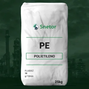Nombre del producto: PE - HDPE - MFI10 - SNETOR - HD5010CA Categoría: Polietileno Atributos del producto: - Material: Polietileno (PE) - Color: Blanco (embalaje) - Tamaño: 25 kg - Textura: Polvo/granulado Detalles técnicos: - Fluidez: 10 g/10 min - Marca: Snetor Uso y funcionalidad: Este producto es utilizado en la fabricación de plásticos y se destaca por su fluidez, la cual es un parámetro importante para su procesamiento en diversos aplicaciones industriales. Elementos diferenciadores: - Formulación específica para asegurar fluidez en procesos de moldeado y extrusión de plásticos. - Indicación clara de la cantidad y características del producto en el embalaje.