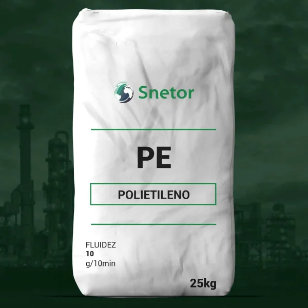 Nombre del producto: PE - HDPE - MFI10 - SNETOR - HD5010CA Categoría: Polietileno Atributos del producto: - Material: Polietileno (PE) - Color: Blanco (embalaje) - Tamaño: 25 kg - Textura: Polvo/granulado Detalles técnicos: - Fluidez: 10 g/10 min - Marca: Snetor Uso y funcionalidad: Este producto es utilizado en la fabricación de plásticos y se destaca por su fluidez, la cual es un parámetro importante para su procesamiento en diversos aplicaciones industriales. Elementos diferenciadores: - Formulación específica para asegurar fluidez en procesos de moldeado y extrusión de plásticos. - Indicación clara de la cantidad y características del producto en el embalaje.