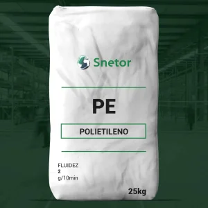 Nombre del producto: PE - LD - MFI 2 - 102 CSB Categoría: Polietileno Marca: Snetor Material: Polietileno (PE) Peso: 25 kg Fluidez: 2 g/10 min Características visuales: - Presentación en bolsa de gran tamaño - Etiqueta visible con información clara - Fondo blanco con texto en verde Funcionalidad: - Utilizado en aplicaciones industriales y de manufactura, específicamente para el procesamiento de plásticos. Diferenciadores técnicos: - Especificación de fluidez, indicando su comportamiento en procesos de fusión y moldeo. No hay información adicional sobre el color, tamaño específico más allá del peso o elementos de diseño adicionales visibles en la imagen.