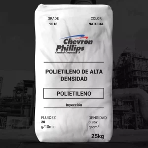 Nombre del producto: Marlex 9018 Categoría: Polietileno Marca: Chevron Phillips Chemical Company LP Tipo de polietileno: Alta Densidad (HDPE) Color: Natural Capacidad: 25 kg Características y propiedades: - Fluidez: 20 g/10 min - Densidad: 0.952 g/cm³ - Aplicaciones comunes: * Pailas (de uno y dos galones) * Aplicaciones automotrices * Juguetes * Tapas a prueba de manipulaciones para botellas de leche * Pequeños contenedores para compuestos de construcción * Artículos para el hogar Especificaciones técnicas: - ASTM D4976 - PE 232 - FDA 21 CFR 177.1520(c) 3.2a, condiciones de uso B a H según 21 CFR 176.170(c) - Resistencia a la tracción al rendimiento: 3,900 psi (27 MPa) - Alargamiento al romper: 300% - Módulo de flexión: 175,000 psi (1,200 MPa) - Dureza Durometer: 63 (Shore D) - Temperatura de ablandamiento Vicat: 252 °F (122 °C) - Temperatura de fragilidad: < -103 °F (< -75 °C) Recomendación: El usuario debe determinar la seguridad y adecuación del producto para su uso específico.