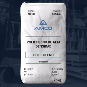 Nombre del producto: PE - HDPE - MFI40 - AMCO - PRIMATOP 320951 Categoría: Polietileno Marca: AMCO Polymers Información del producto: - Material: Polietileno de Alta Densidad (HDPE) - Color: Natural - Presentación: Bolsa de 25 kg Características físicas: - Fluidez: 40 g/10 min - Densidad: 0.952 g/cm³ Uso y funcionalidad: - Aceptable para contacto con alimentos - Uso en productos para el hogar y contenedores de paredes delgadas Propiedades técnicas (basadas en estándares ASTM): - Resistencia a la tracción (rendimiento): 26.9 MPa - Alargamiento a la tracción (rendimiento): 7.0 % - Módulo de flexión (2% secante): 1070 MPa - Temperatura de ablandamiento Vicat: 120 °C Notas adicionales: - Información típica que no debe ser interpretada como especificaciones. - No se asume responsabilidad por la validez de la información proporcionada. Uso recomendado: - Inyección en la producción de artículos plásticos.