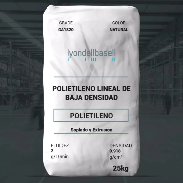 Nombre del producto: PE - LLDPE - MFI2 - LYONDELLBASELL - PETROTHENE GA1820 Marca: LyondellBasell Categoría: Polietileno Color: Natural Características del producto: - Tipo de material: Polietileno lineal de baja densidad - Fluidez (Melt Flow Rate): 2 g/10 min - Densidad: 0.918 g/cm³ - Tamaño del paquete: 25 kg Uso y funcionalidad: - Procesos de fabricación: Soplado y Extrusión - Aplicaciones: Bolsas, forros de bidones, películas para empaques de alimentos, películas de laminación, etc. Diferenciadores técnicos: - Producto diseñado para aplicaciones que requieren excelente resistencia y homogeneidad. - Facilita el almacenamiento y manejo seguro. - Se puede utilizar en extrusión de película tanto soplada como fundida. Funciones adicionales: - Permite un uso seguro en productos alimentarios. - Cumple con regulaciones para un manejo adecuado. Información adicional: Para más detalles, consultar la ficha técnica del producto o el boletín de gestión de producto.
