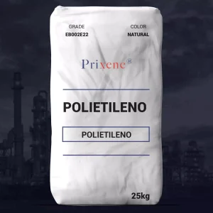 Nombre del producto: PE - LDPE - MFI0.25 - PRIXENE - EB002E22 Categoría: Polietileno **Características del Producto:** - Material: Polietileno de baja densidad (LDPE) - Grado: EB002E22 - Color: Natural - Peso: 25 kg **Propiedades Técnicas:** - Índice de Fluidez (MFI): 0.25 g/10 min - Densidad: 0.917 g/cm³ - Resistencia a la Tensión (MD): 33,000 PSI (227.5 MPa) - Elongación Máxima (MD): 30% - Cumple regulación FDA, Título 21.CFR177.1520 (.c)2.1 y (.c)2.2 **Usos y Aplicaciones:** - Envases de cartón y papel kraft - Aluminio, tapas y tapones flexibles - Empaque para alimentos y artículos para el hogar - Excelente procesabilidad y flexibilidad - Baja transferencia de olores y sabores **Notas Adicionales:** - El producto no contiene aditivos. - La información proporcionada es típica y no constituye garantía de calidad. Para dudas, contactar a serviciotecnico@polymat.com.mx. **Marca:** Prixene