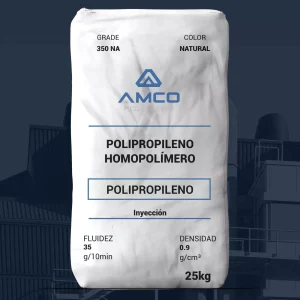 Nombre del producto: PP - HOPP - MFI35 - AMCO - PRIMATOP 350 Categoría: Polipropileno Marca: AMCO Material: Polipropileno homopolímero Color: Natural Capacidad: 25 kg Fluidez: 35 g/10min Densidad: 0.9 g/cm³ Aplicación: Inyección Diferenciadores técnicos: - Material específico para inyección - Clasificación de fluidez adecuada para procesos de moldeo Información adicional: - Presentación en bolsa - Usado comúnmente en la fabricación de productos plásticos Funcionalidad: Este material es ideal para la producción de piezas plásticas mediante procesos de inyección, destacando por su calidad y estabilidad.