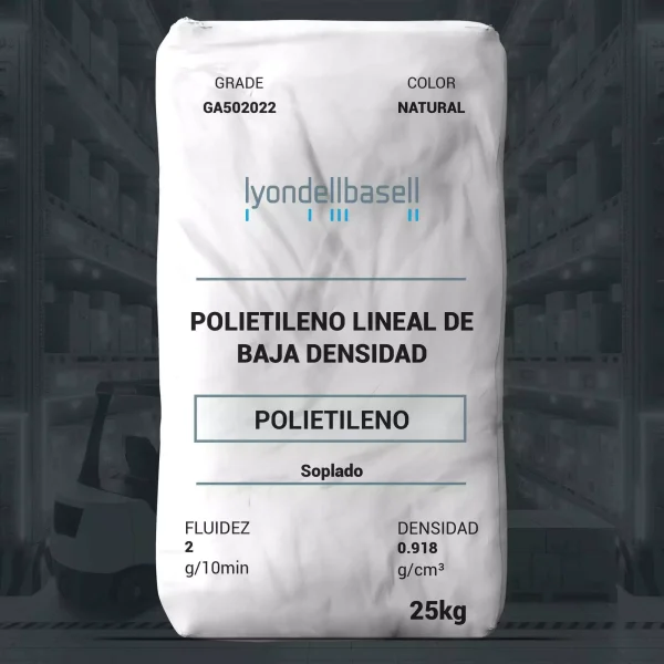 Nombre del producto: PE - LLDPE - MFI2 - LYONDELLBASELL - PETROTHENE GA502022 Categoría: Polietileno Marca: LyondellBasell Color: Natural Tamaño/Capacidad: 25 kg Descripción del producto: Polietileno lineal de baja densidad, soplado. Fluidez: 2 g/10 min Densidad: 0.918 g/cm³ Aplicaciones: - Bolsas y fundas - Forros de cubo - Envoltura de películas - Películas para embalaje de alimentos - Películas de laminación - Películas de forro Métodos de procesamiento: - Extrusión de película soplada - Extrusión de película fundida Propiedades típicas: - Tasa de flujo de fusión (190 °C/2.16 kg): 2.0 g/10 min - Resistencia a la tensión en ruptura (MD): 4900 psi (33.8 MPa) - Resistencia a la tensión en ruptura (TD): 3600 psi (24.8 MPa) - Alargamiento a la ruptura (MD): 750% - Alargamiento a la ruptura (TD): 800% Aditivos: - Slip: 1350 ppm - Antiblock: 7000 ppm Estado comercial: Activo Disponibilidad: América del Norte Mercado: Empaque flexible Para más información, consulte la hoja de datos técnicos y las directrices de seguridad del producto.