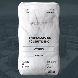 Nombre del producto: Tereftalato de Polibutileno Categoría: Otros Marca: Polyram Información general: - Color: Natural - Tamaño del envase: 25 kg - Tipo de proceso: Inyección Características técnicas: - Fluidez: 44 g/10min - Densidad: 1.3 g/cm³ Regulaciones: - Cumple con ROHS2 - Cumple con SVHC - Monómeros y aditivos listados en el Anexo I de la regulación (EC) No. 10/2011. Uso y funcionalidad: - Material adecuado para procesos de moldeo por inyección. - Utilizado en aplicaciones generales debido a su viscosidad media. Instrucciones de procesamiento (deducidas del contexto): - Temperatura de secado previa recomendada: 120°C - Duración de secado previa: 3-4 horas Diferenciadores técnicos: - Clase de material: PBT (Tereftalato de Polibutileno) - Versatilidad en aplicaciones de alto rendimiento. Información adicional transcrita visibles: - "Polyram Group" - "OTROS" - "Fluidez", "Densidad" Esta información permite comprender las propiedades y aplicación del producto para su listado en e-commerce.