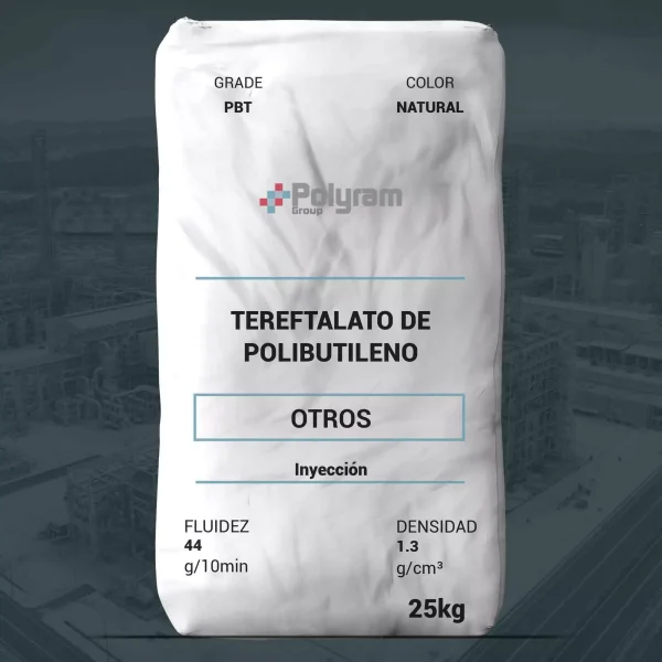 Nombre del producto: Tereftalato de Polibutileno Categoría: Otros Marca: Polyram Información general: - Color: Natural - Tamaño del envase: 25 kg - Tipo de proceso: Inyección Características técnicas: - Fluidez: 44 g/10min - Densidad: 1.3 g/cm³ Regulaciones: - Cumple con ROHS2 - Cumple con SVHC - Monómeros y aditivos listados en el Anexo I de la regulación (EC) No. 10/2011. Uso y funcionalidad: - Material adecuado para procesos de moldeo por inyección. - Utilizado en aplicaciones generales debido a su viscosidad media. Instrucciones de procesamiento (deducidas del contexto): - Temperatura de secado previa recomendada: 120°C - Duración de secado previa: 3-4 horas Diferenciadores técnicos: - Clase de material: PBT (Tereftalato de Polibutileno) - Versatilidad en aplicaciones de alto rendimiento. Información adicional transcrita visibles: - "Polyram Group" - "OTROS" - "Fluidez", "Densidad" Esta información permite comprender las propiedades y aplicación del producto para su listado en e-commerce.
