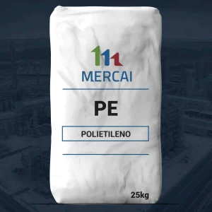 Nombre del producto: PE - HDPE - MFI40 - MERCAI - F40 Categoría: Polietileno Marca: MERCAI Atributos del producto: - Material: Polietileno (PE) - Tipo: Alta Densidad (HDPE) - Fluidez: 40 g/10min - Densidad: 0.92 g/cm³ - Peso: 25 kg Detalles técnicos: - Color: Blanco - Forma: Bolsa Funcionalidad: - Utilizado en aplicaciones industriales y de manufactura debido a sus propiedades mecánicas y de resistencia. Texto visible: - "GRADE HDPE40" - "FLUIDEZ 40 g/10min" - "DENSIDAD 0.92 g/cm³" - "POLIETILENO" - "25kg" Elementos diferenciadores: - Alta fluidez y densidad adecuada para procesos de moldeo y extrusión.