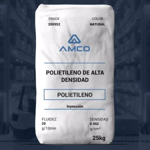 Nombre del producto: PE - HDPE - MFI20 - AMCO - PRIMATOP 200952 Categoría: Polietileno Marca: Amco Polymers Material: Polietileno de Alta Densidad (HDPE) Color: Natural Presentación: Bolsa de 25 kg Características físicas: - Densidad: 0.952 g/cm³ - Fluidez: 20 g/10 min (Melt Mass-Flow Rate a 190°C/2.16 kg) Método de procesamiento: - Inyección Distribución: - Disponibilidad en América del Norte Certificaciones: - FDA 21 CFR 177.1520 Notas: - Propiedades típicas, no especificaciones definitivas. - Amco Polymers no asume responsabilidad por el uso de esta información. Usos: - Para aplicaciones que requieren alta resistencia y flexibilidad. Consideraciones: - Los datos son relativos a muestras moldeadas por inyección de color natural; la pigmentación puede afectar propiedades.