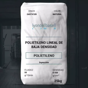 Nombre del producto: Petrothene GA574189 Categoría: Polietileno Marca: LyondellBasell Color: Natural Tamaño del paquete: 25 kg Características técnicas: - **Fluidez/Melt Flow Rate (190 °C/2.16 kg)**: 50 g/10 min - **Densidad (23 °C)**: 0.926 g/cm³ Descripción del producto: Polietileno lineal de baja densidad (LLDPE) utilizado principalmente para moldes por inyección. Ideal para aplicaciones en tapas, envases, artículos de uso doméstico y herramientas. Indicaciones de uso: Procesamiento mediante moldeado por inyección. Notas adicionales: El producto se comercializa en América del Norte y está activo en el mercado.