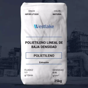 Nombre del producto: HIFOR LF1020 Categoría: Polietileno Marca: Westlake **Descripción física:** - Color: Natural - Peso: 25 kg - Fluidez: 1.1 g/10 min - Densidad: 0.91 g/cm³ **Descripción técnica:** - Tipo: Polietileno Lineal de Baja Densidad (LLDPE) - Aplicaciones: - Envoltura retráctil - Películas agrícolas - Bolsas de basura - Liners de canastas - Películas co-extruidas - Mezclas de LDPE **Propiedades mecánicas (de acuerdo con la hoja técnica):** - Índice de fusión: D 1238, 1.1 g/10 min - Densidad: D 1505, 919 kg/m³ - Impacto Dart: D 1709, 120 g - Niebla: D 1003, 15.0% - Resistencia al desgarro (M.D./T.D): D 1922, 80 gf / 400 gf - Resistencia a la tracción (M.D./T.D): D 882, 35.9 MPa / 24.8 MPa - Alargamiento al romper (M.D./T.D): D 882, 500% / 750% - Módulo secante al 1% (M.D./T.D): D 882, 186.2 MPa / 206.8 MPa **Instrucciones de procesamiento:** - Temperaturas de fusión recomendadas: 400°F-440°F - Relaciones de expansión: 1.5:1 o superior **Cumplimiento normativo:** - El producto tiene algunas autorizaciones según la norma 21 CFR. **Notas:** - Las propiedades se basan en pruebas limitadas. - Se recomienda realizar pruebas para determinar la idoneidad del material para el uso previsto.