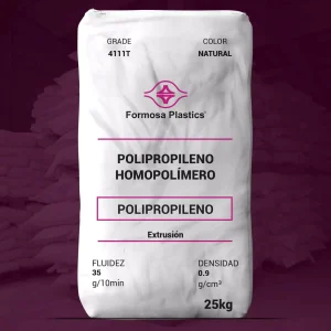 Nombre del producto: PP - HOPP - MFI35 - FORMOSA - 4111T Categoría: Polipropileno Atributos del producto: - Material: Polipropileno homopolímero - Color: Natural - Tamaño del envase: 25 kg - Fluidez: 35 g/10 min - Densidad: 0.9 g/cm³ - Uso: Extrusión y aplicaciones no tejidas Diferenciadores técnicos: - Cumple con las regulaciones de la FDA para contacto directo con alimentos (21 CFR 177.1520). - Libre de contenido de origen animal. Información adicional: - Proporciona excelente resistencia a la decoloración y buena procesabilidad. - Adicionalmente, el producto puede ser utilizado para la producción de artículos destinados al contacto con alimentos, sujetos a las condiciones aprobadas de uso.