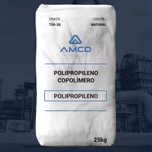 Nombre del producto: PP - COPP - MFI20 - AMCO - PRIMATOP 750-20 Categoría: Polipropileno Marca: AMCO Material: Polipropileno copolímero Color: Natural Peso: 25 kg Grado: 750-20 Características técnicas destacadas: - Material específico: polipropileno copolímero. - Presentación en bolsa de 25 kg. - Usos indicados para industrias que requieren plásticos de calidad.